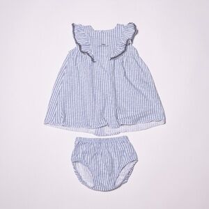 Tutto Piccolo Sailboat Pinstripe Dress and Bloomer Set